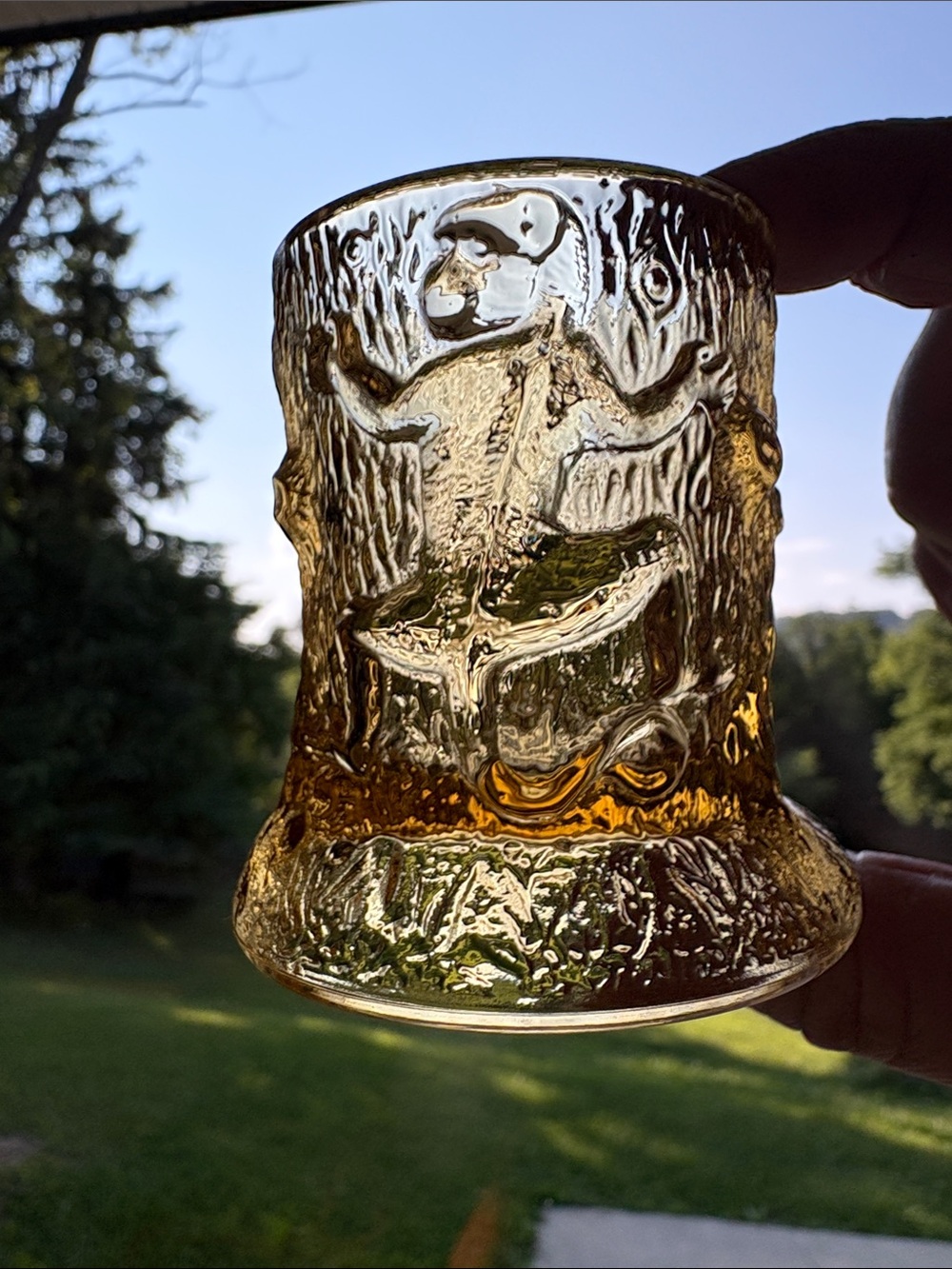 🐵 EAPG Amber Monkey Toothpick Holder. Pristine condition!